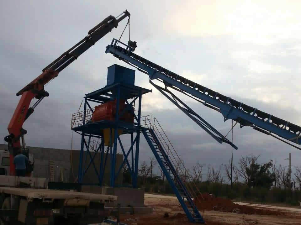 Stationary concrete batching plant in Libya