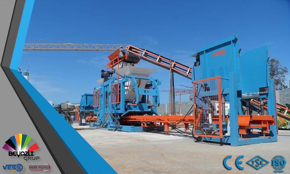 Máquina azul para bloques de concreto y piedra pómez