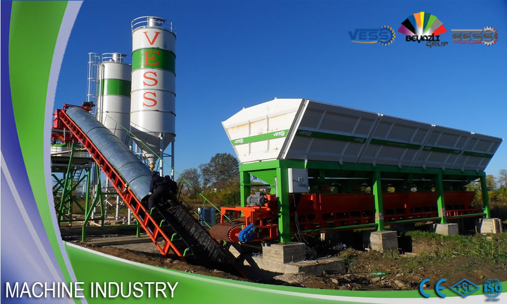 Stationary concrete batching plant and components