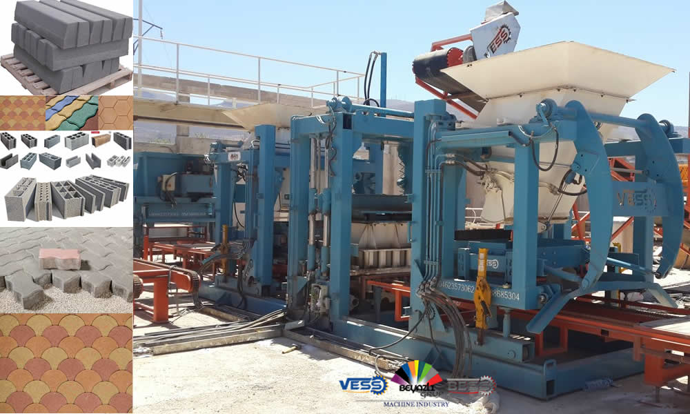 Concrete block production plant