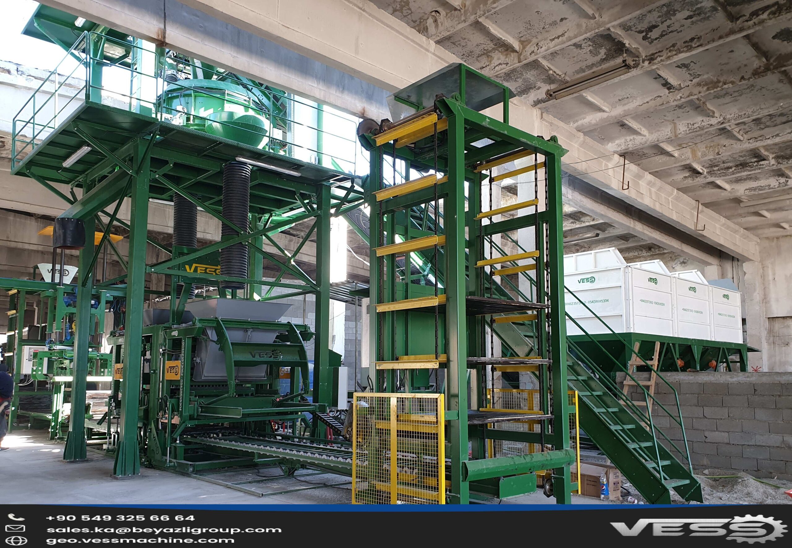 Concrete block production facility