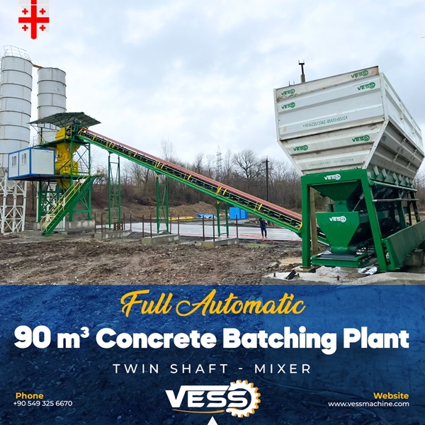 Planta de hormigón VESS 90m3 totalmente automática en Georgia, EN 01