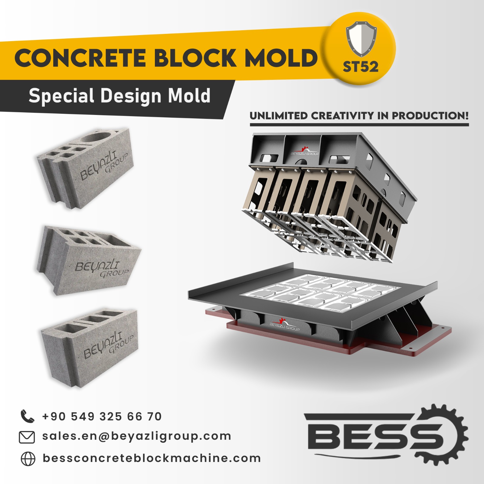 Molde de producción de bloques de hormigón