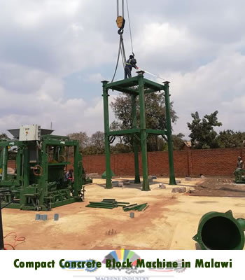 Máquina compacta para fabricar bloques de concreto en Malawi