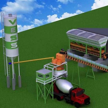 Planta de hormigón de 45 m³ por hora Planta de hormigón 45